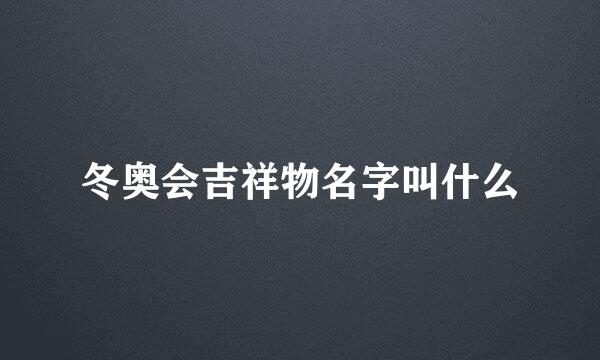 冬奥会吉祥物名字叫什么