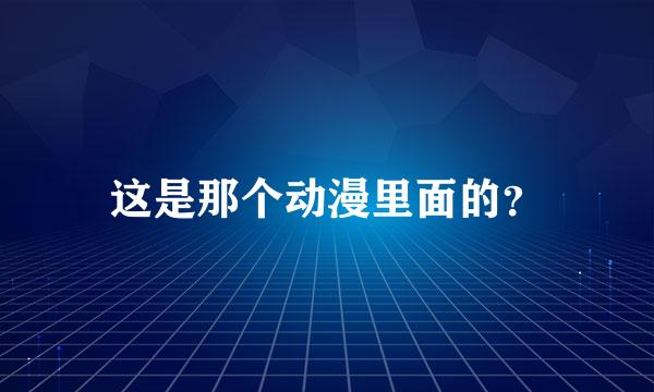 这是那个动漫里面的？