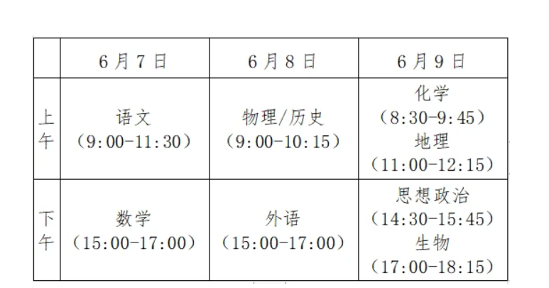 高考是什么时间