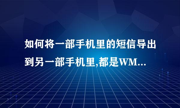 如何将一部手机里的短信导出到另一部手机里,都是WM系统的。在线等。