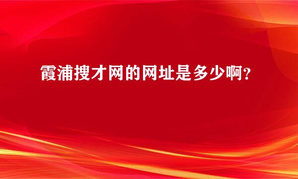 霞浦搜才网的网址是多少啊？