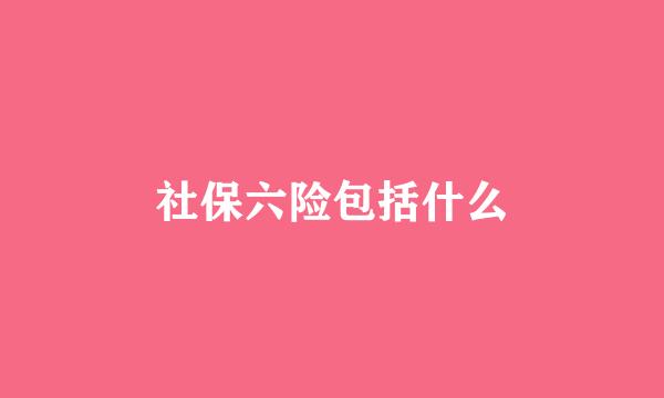 社保六险包括什么