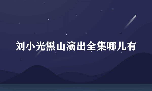 刘小光黑山演出全集哪儿有