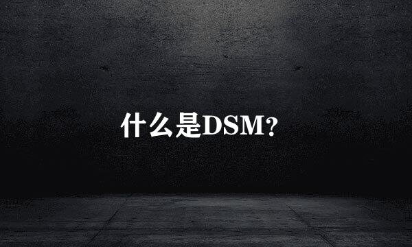 什么是DSM？