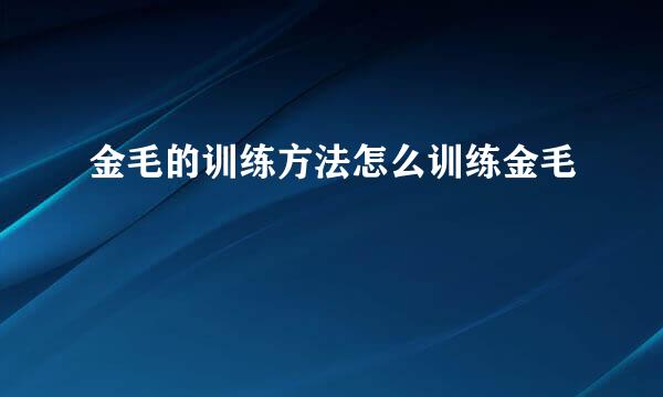 金毛的训练方法怎么训练金毛