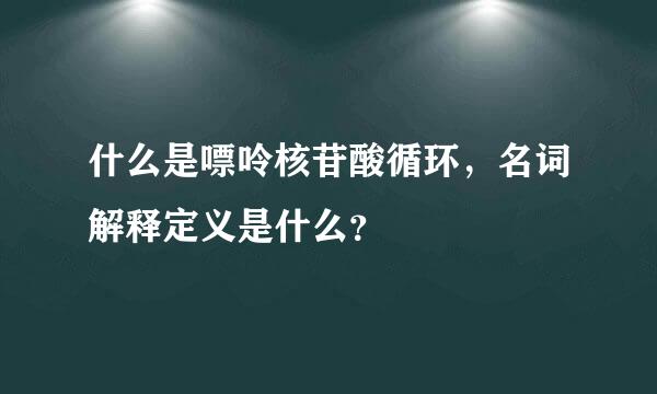 什么是嘌呤核苷酸循环，名词解释定义是什么？