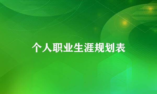 个人职业生涯规划表