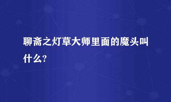 聊斋之灯草大师里面的魔头叫什么?