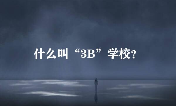 什么叫“3B”学校？