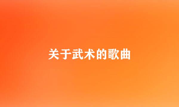 关于武术的歌曲