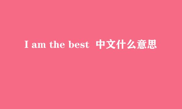 I am the best  中文什么意思