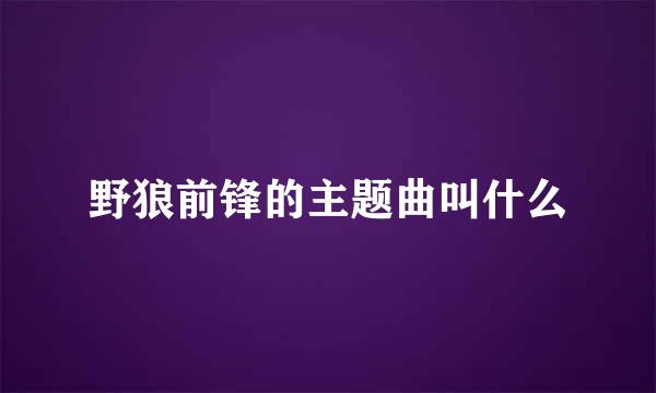 野狼前锋的主题曲叫什么