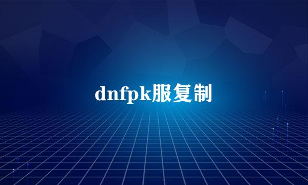 dnfpk服复制