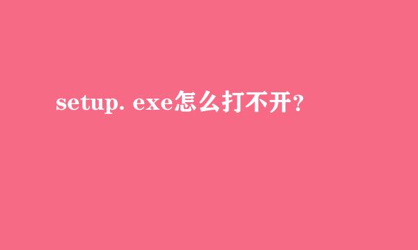 setup. exe怎么打不开？