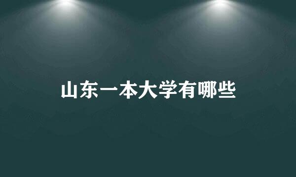 山东一本大学有哪些