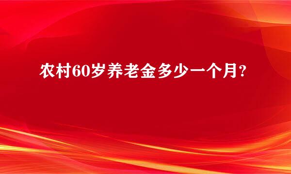 农村60岁养老金多少一个月?