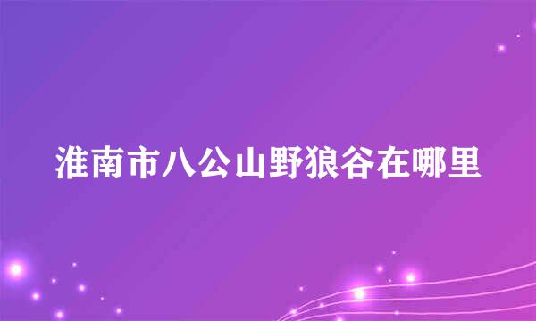 淮南市八公山野狼谷在哪里