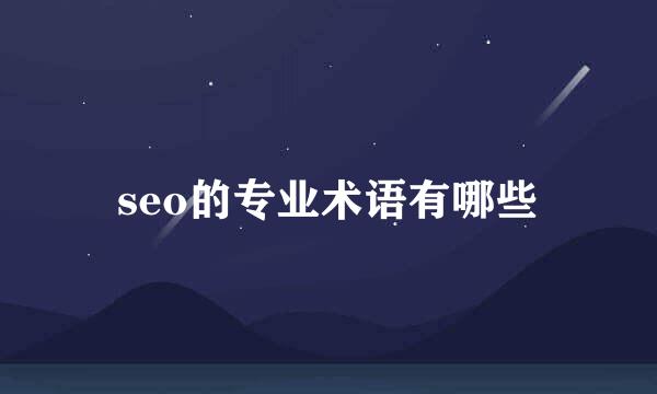 seo的专业术语有哪些