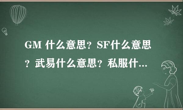 GM 什么意思？SF什么意思？武易什么意思？私服什么意思？