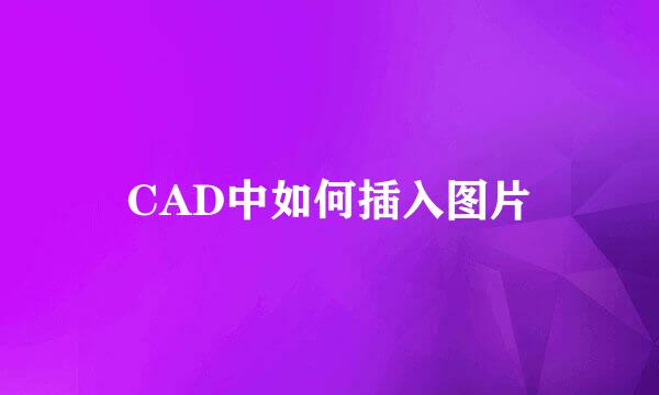 CAD中如何插入图片