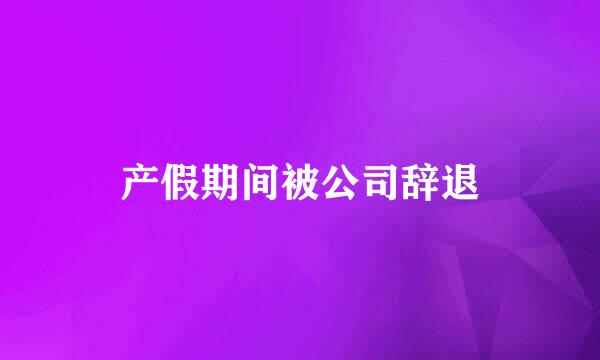 产假期间被公司辞退