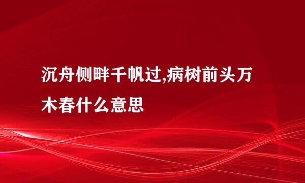 沉舟侧畔千帆过,病树前头万木春什么意思