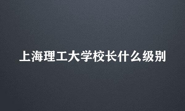 上海理工大学校长什么级别