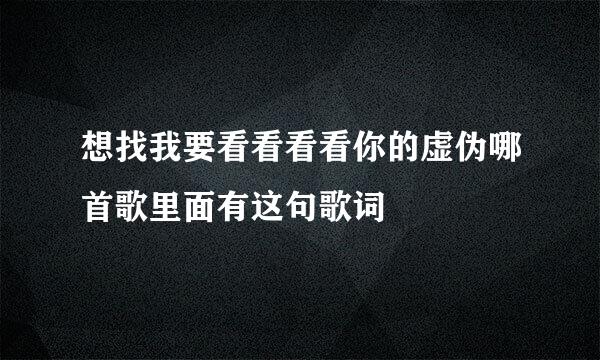 想找我要看看看看你的虚伪哪首歌里面有这句歌词