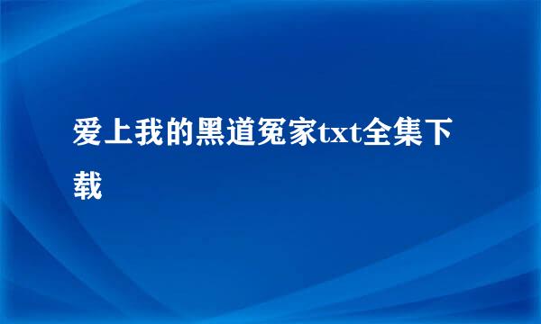 爱上我的黑道冤家txt全集下载