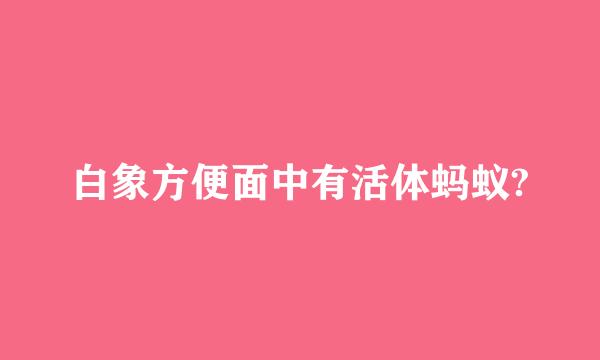 白象方便面中有活体蚂蚁?