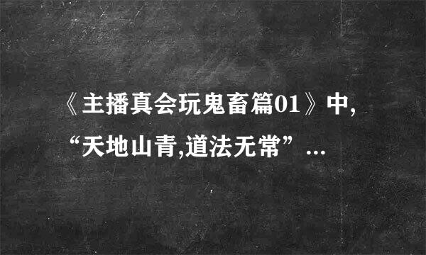 《主播真会玩鬼畜篇01》中,“天地山青,道法无常”下一句是什