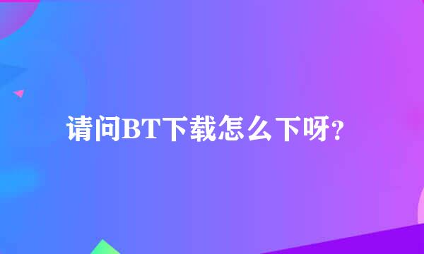 请问BT下载怎么下呀？