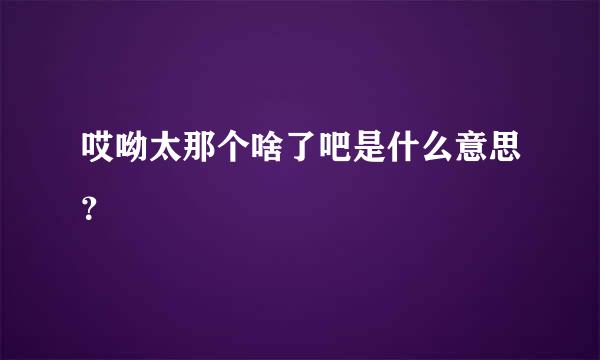 哎呦太那个啥了吧是什么意思？