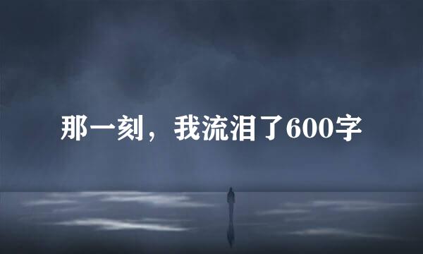 那一刻，我流泪了600字