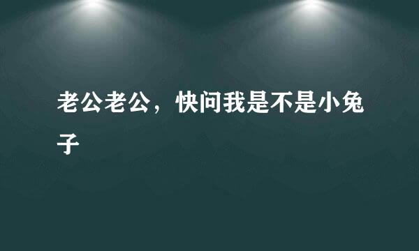 老公老公，快问我是不是小兔子