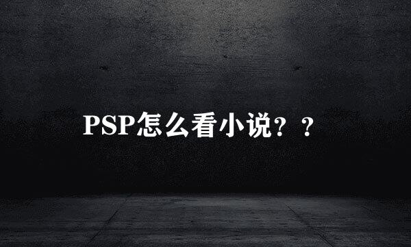 PSP怎么看小说？？