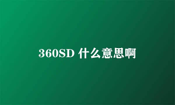 360SD 什么意思啊