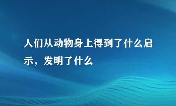 人们从动物身上得到了什么启示，发明了什么