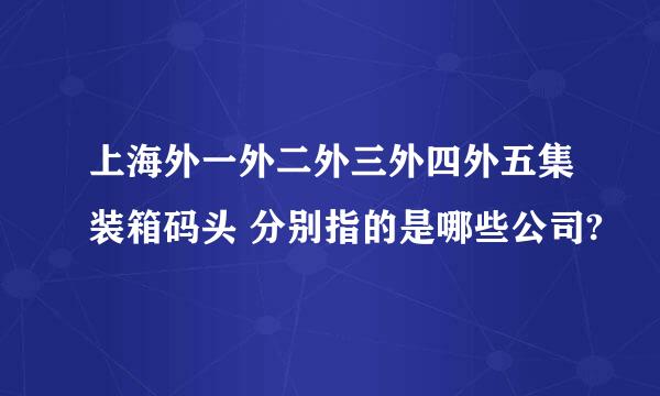 上海外一外二外三外四外五集装箱码头 分别指的是哪些公司?