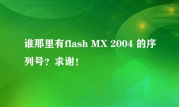 谁那里有flash MX 2004 的序列号？求谢！