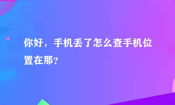 你好，手机丢了怎么查手机位置在那？