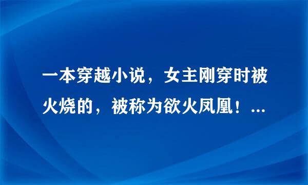 一本穿越小说，女主刚穿时被火烧的，被称为欲火凤凰！！帮帮忙，有亲知道这本书叫什么吗？？？拜托拜托~~