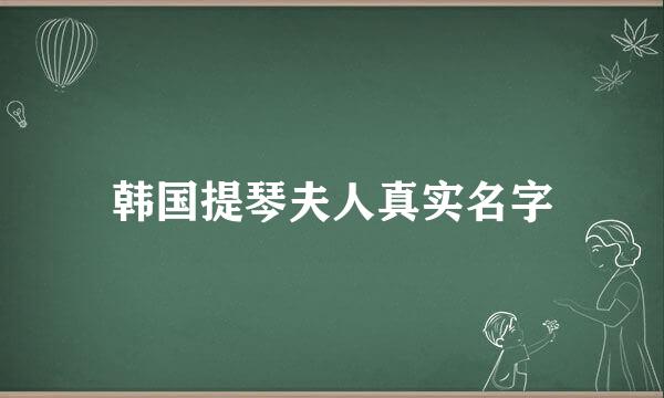 韩国提琴夫人真实名字