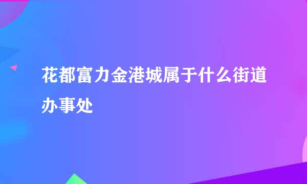 花都富力金港城属于什么街道办事处