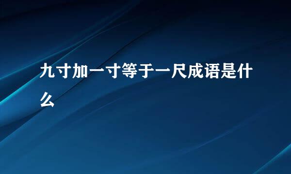 九寸加一寸等于一尺成语是什么