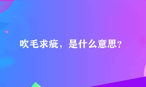 吹毛求疵，是什么意思？