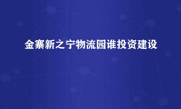 金寨新之宁物流园谁投资建设