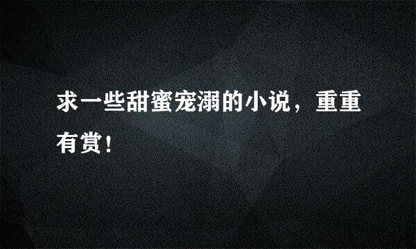 求一些甜蜜宠溺的小说，重重有赏！