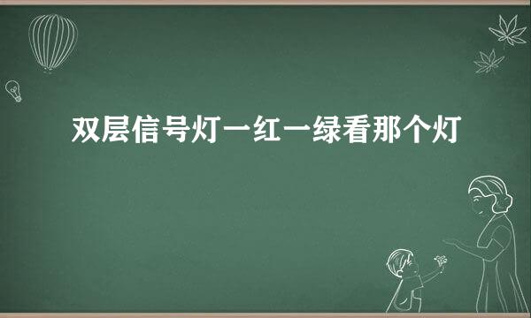 双层信号灯一红一绿看那个灯