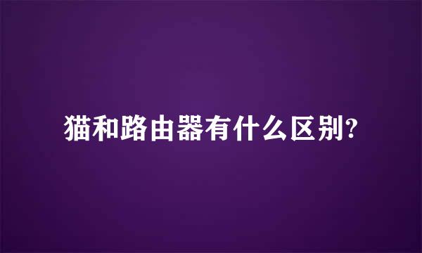 猫和路由器有什么区别?